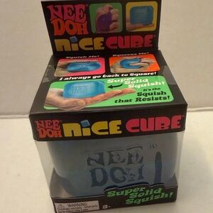 NeeDoh Nice Cube Super Solid Squish Blue Collectible NEW RARE QUICK SHIP